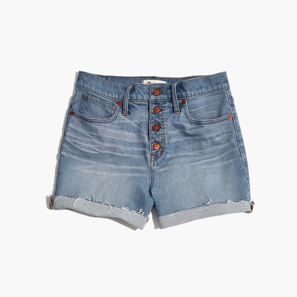 Madewell High Rise Denim Shorts Button Front